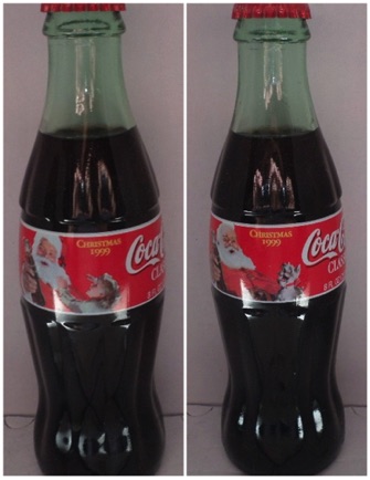 € 10,00 coca cola 2 flessen kerst 1999 nrs 1574, 1575